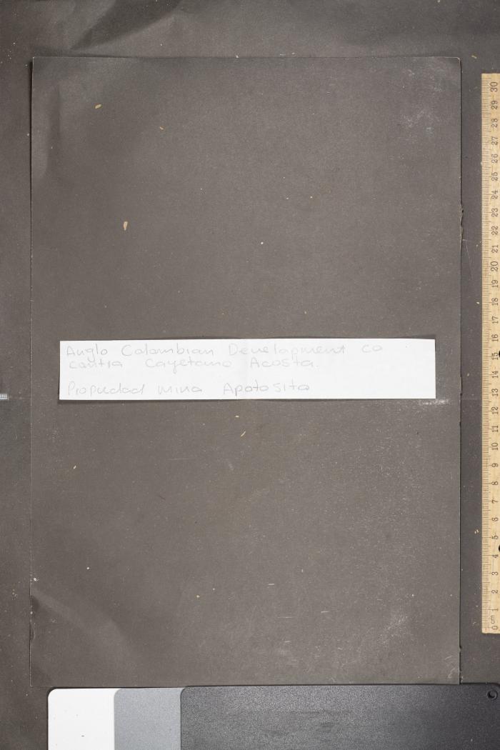 The Anglo Colombian Development Company contra Cayetano Acosta por la propiedad de la mina Apotosito