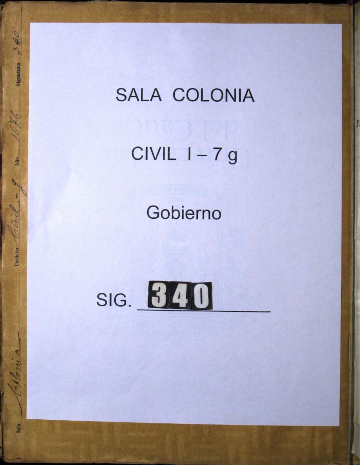 Auto del Gobernador y Capitán General de la ciudad…